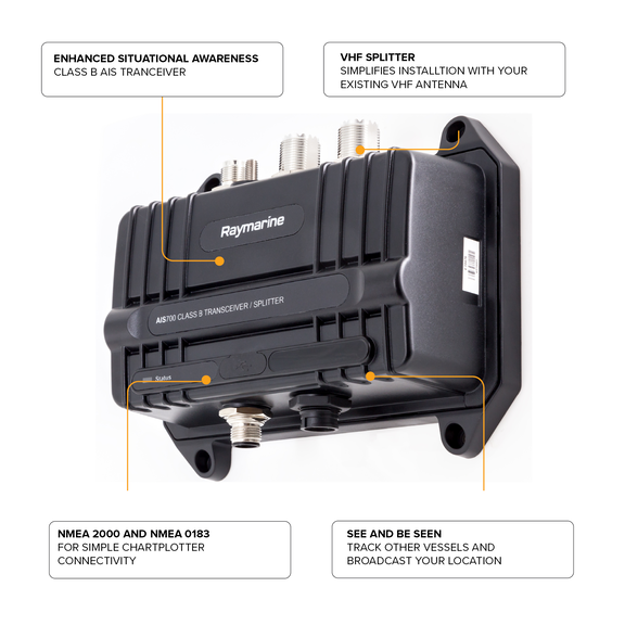 AIS700 Class B AIS Transceiver with Antenna Splitter image number 3